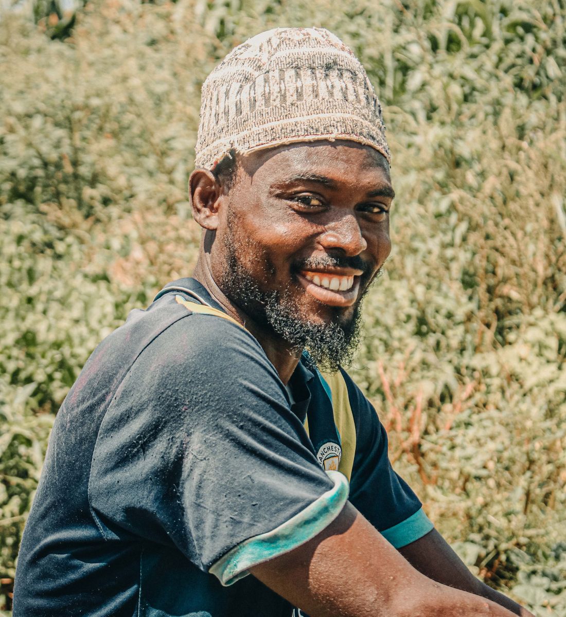 An agronomist checking plant health